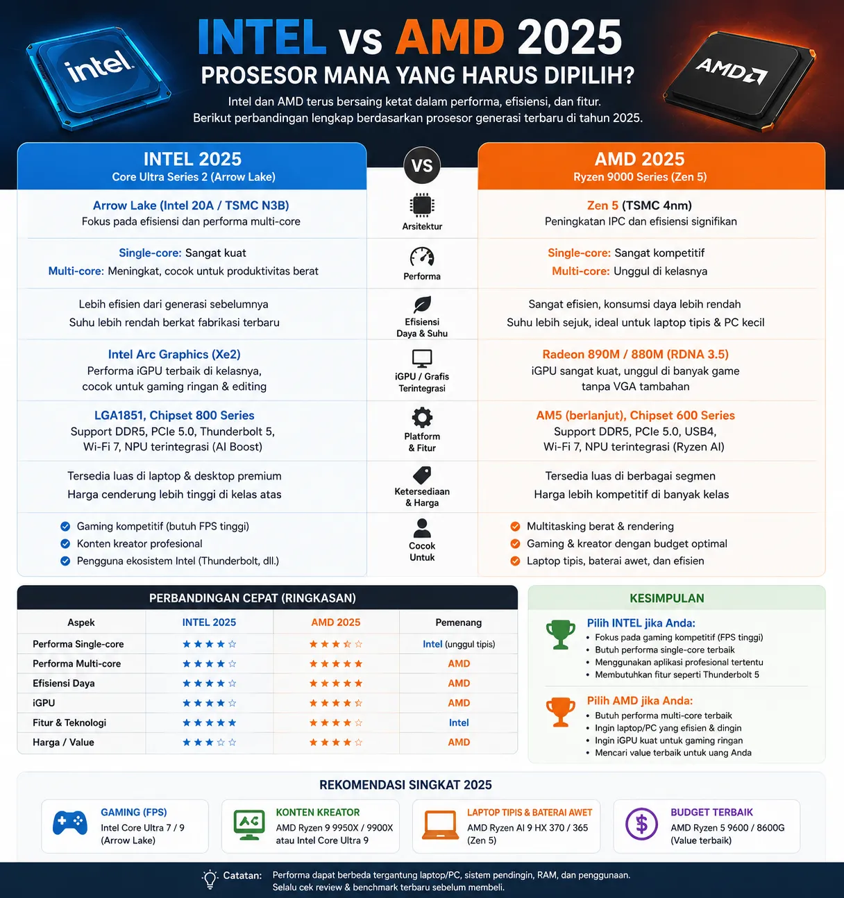 Intel vs AMD 2025: Prosesor Mana yang Harus Dipilih?