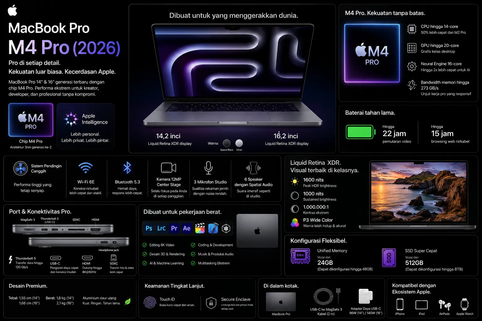 Review MacBook Pro M4 Pro (2026): Laptop Profesional Terkuat!