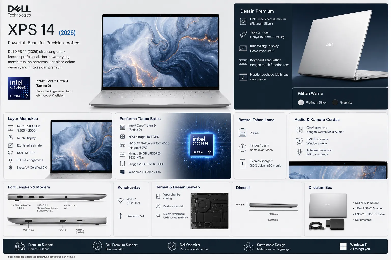 Review Dell XPS 14 (2026): Ultrabook Premium dengan Layar InfinityEdge